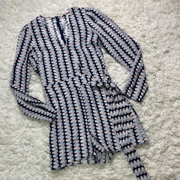 Parker Blue Zig Zag Tita Romper - Picture 2 of 7